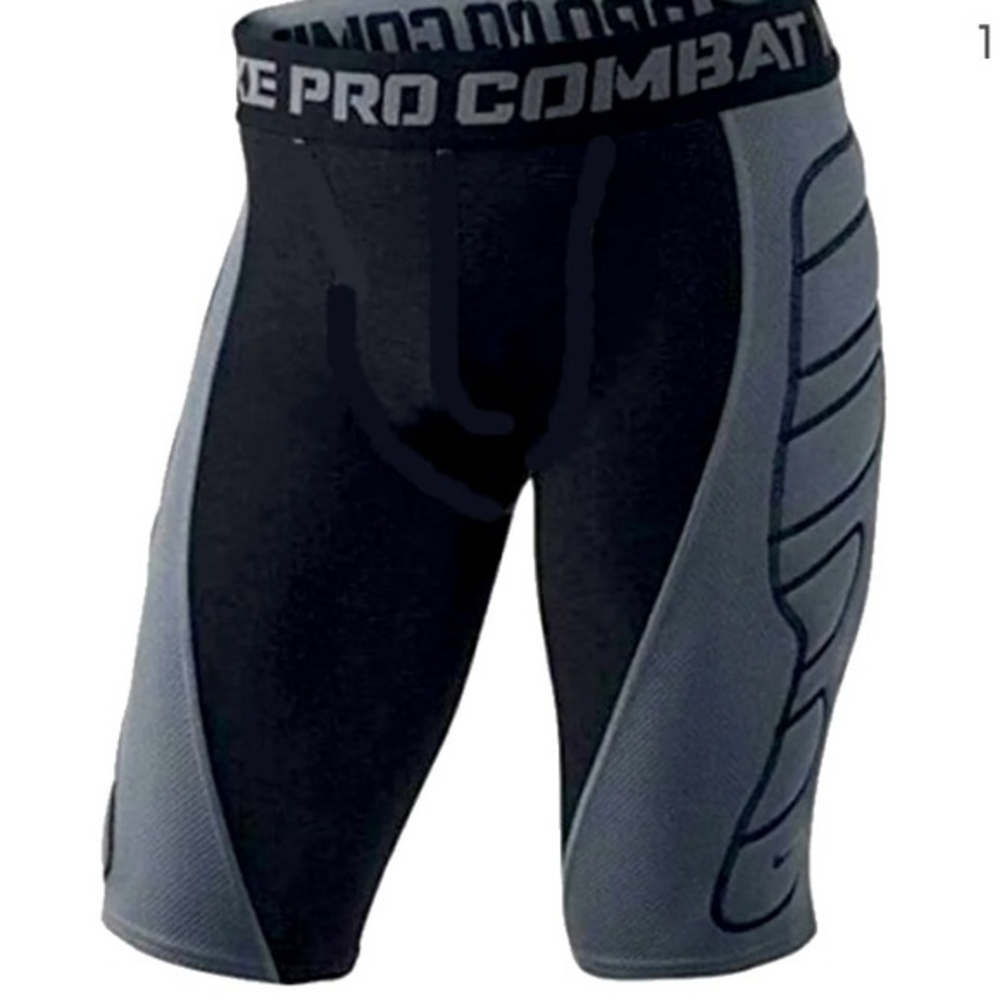 Nike Pro Combat MLB Dri Fit Black/Gray Slide Shorts  (See Pics For Measurements)
